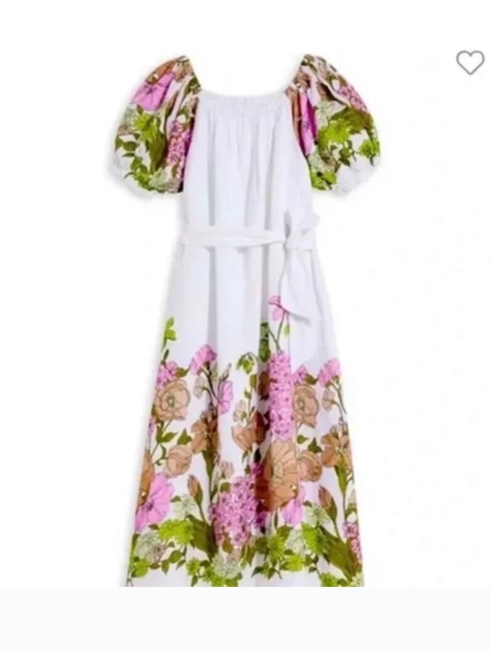 Vineyard Vines White Maxi Dress with Pink & Green Floral Print